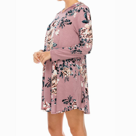 Sweater Dress w/ Hoodie - Picture 3 of 4